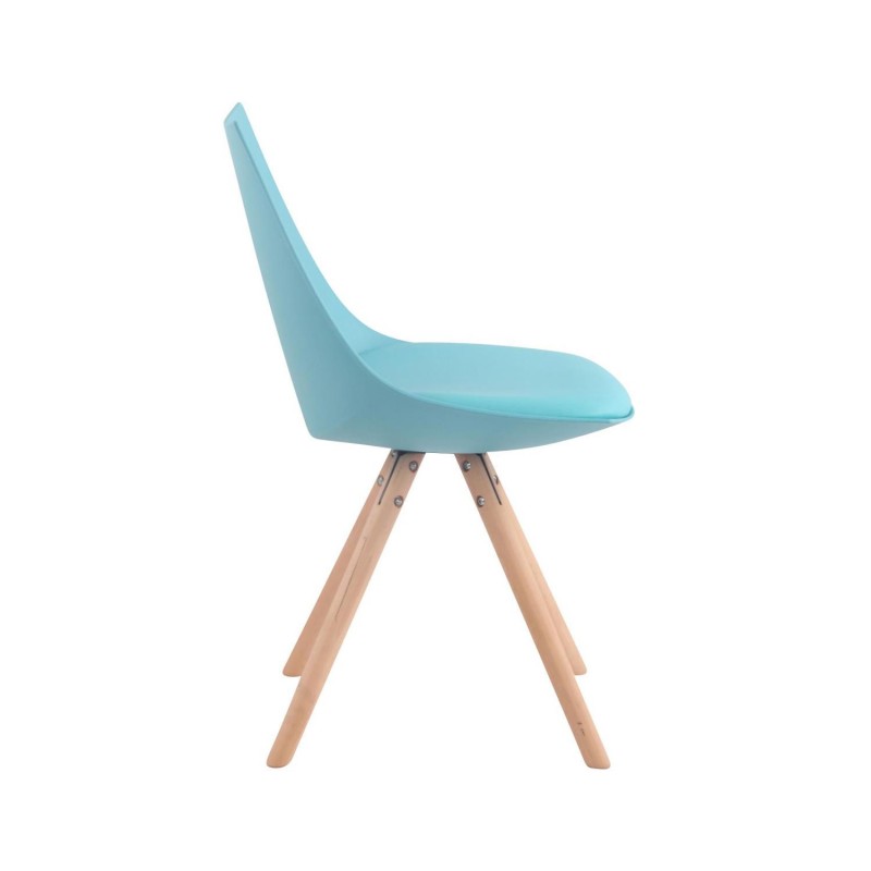 Silla de Confidente SAMOA, Patas Claras, en Piel Negra