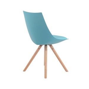 Silla de Confidente SAMOA, Patas Claras, en Piel Negra