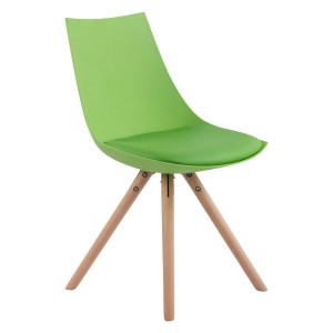 Silla de Confidente SAMOA, Patas Claras, en Piel Negra