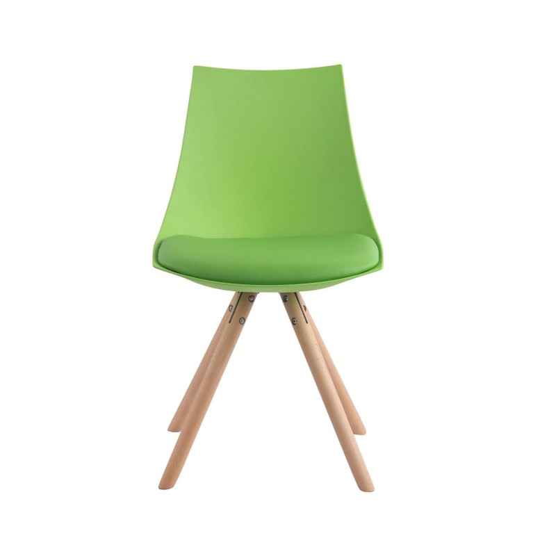 Silla de Confidente SAMOA, Patas Claras, en Piel Negra