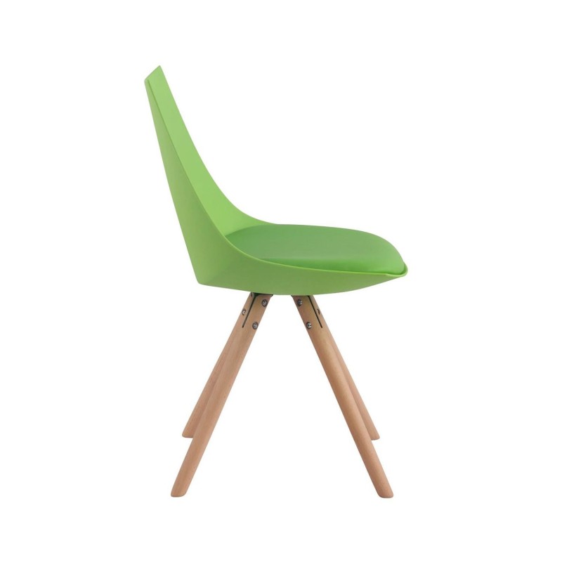 Silla de Confidente SAMOA, Patas Claras, en Piel Negra