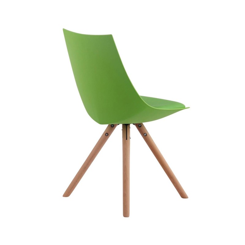 Silla de Confidente SAMOA, Patas Claras, en Piel Negra
