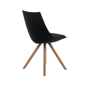 Silla de Confidente SAMOA, Patas Claras, en Piel Negra