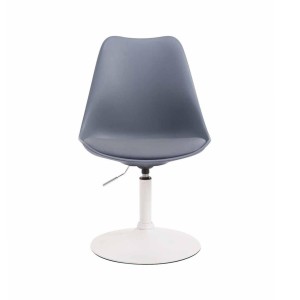 Silla de Confidente MOLLY, Base Blanca, Piel Negra