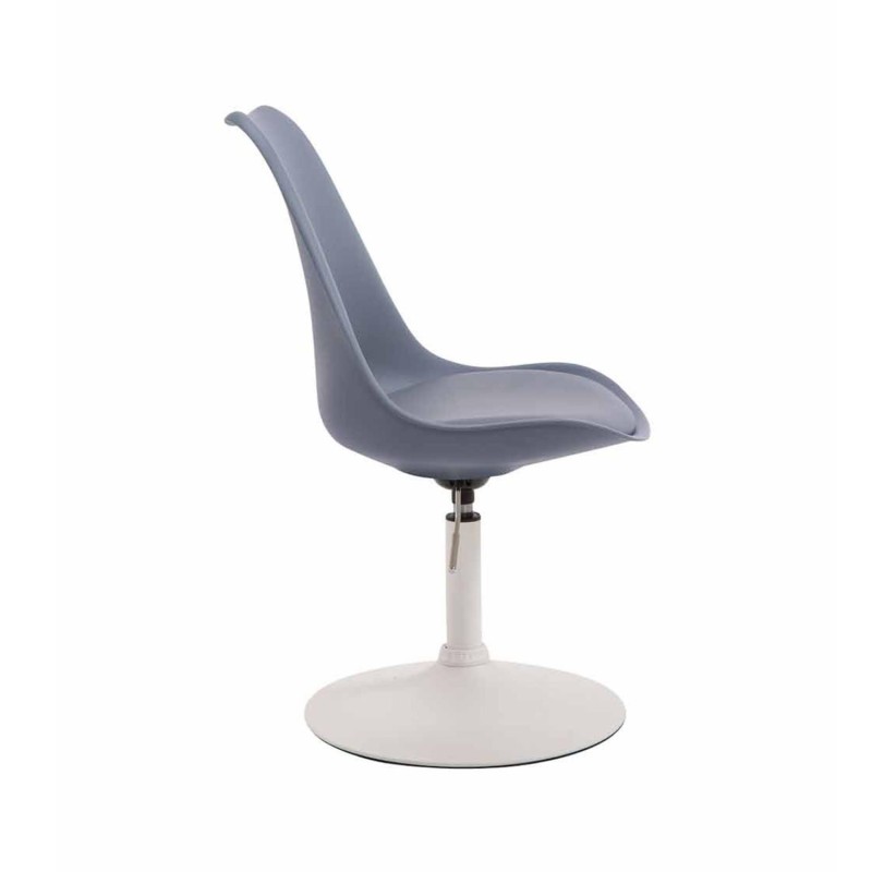 Silla de Confidente MOLLY, Base Blanca, Piel Negra