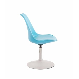 Silla de Confidente MOLLY, Base Blanca, Piel Negra