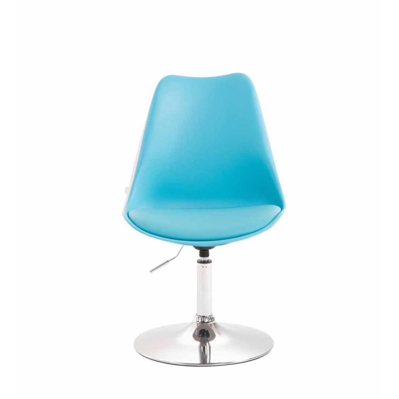 Silla de Confidente MOLLY, Base Cromada, Piel Negra