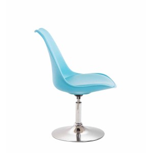 Silla de Confidente MOLLY, Base Cromada, Piel Negra