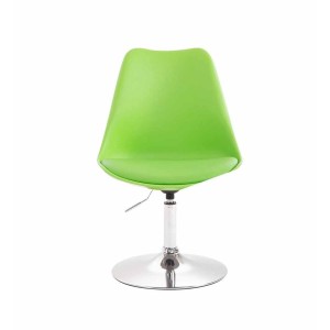 Silla de Confidente MOLLY, Base Cromada, Piel Negra
