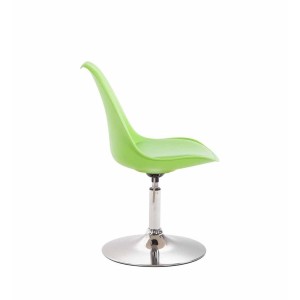 Silla de Confidente MOLLY, Base Cromada, Piel Negra