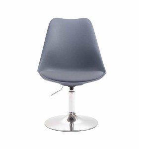 Silla de Confidente MOLLY, Base Cromada, Piel Negra