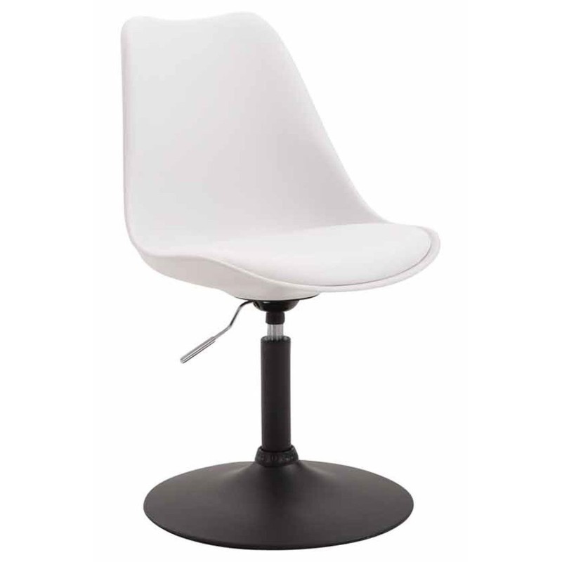 Silla de Confidente MOLLY, Base Negra, Piel Negra