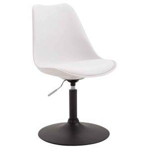 Silla de Confidente MOLLY, Base Negra, Piel Negra