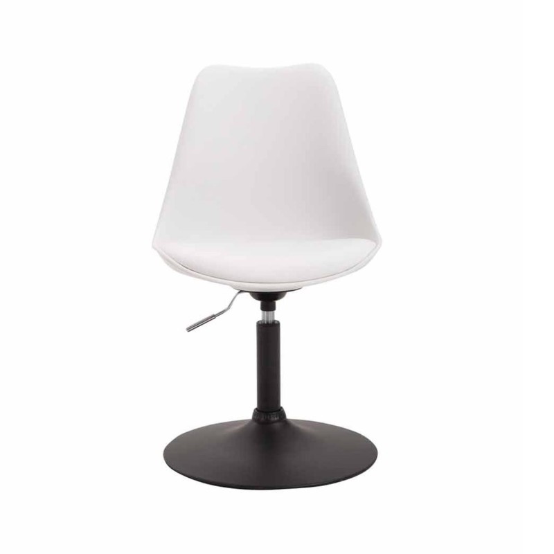 Silla de Confidente MOLLY, Base Negra, Piel Negra