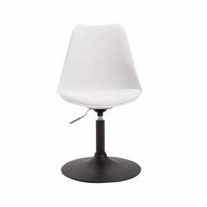 Silla de Confidente MOLLY, Base Negra, Piel Negra
