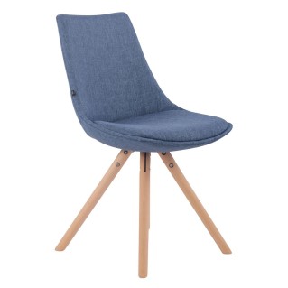 Silla de Confidente SAMOA TELA, Patas Claras, Azul