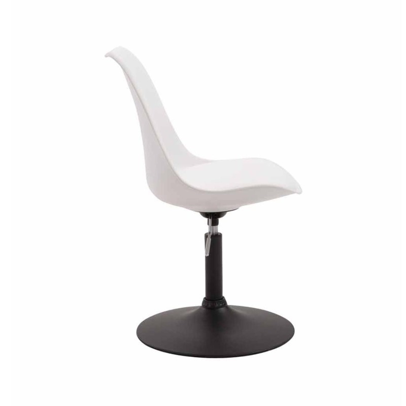 Silla de Confidente MOLLY, Base Negra, Piel Negra