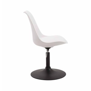 Silla de Confidente MOLLY, Base Negra, Piel Negra