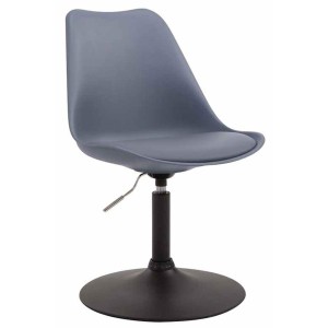 Silla de Confidente MOLLY, Base Negra, Piel Negra