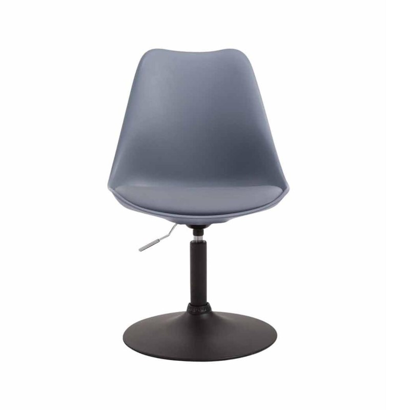 Silla de Confidente MOLLY, Base Negra, Piel Negra
