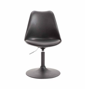 Silla de Confidente MOLLY, Base Negra, Piel Negra