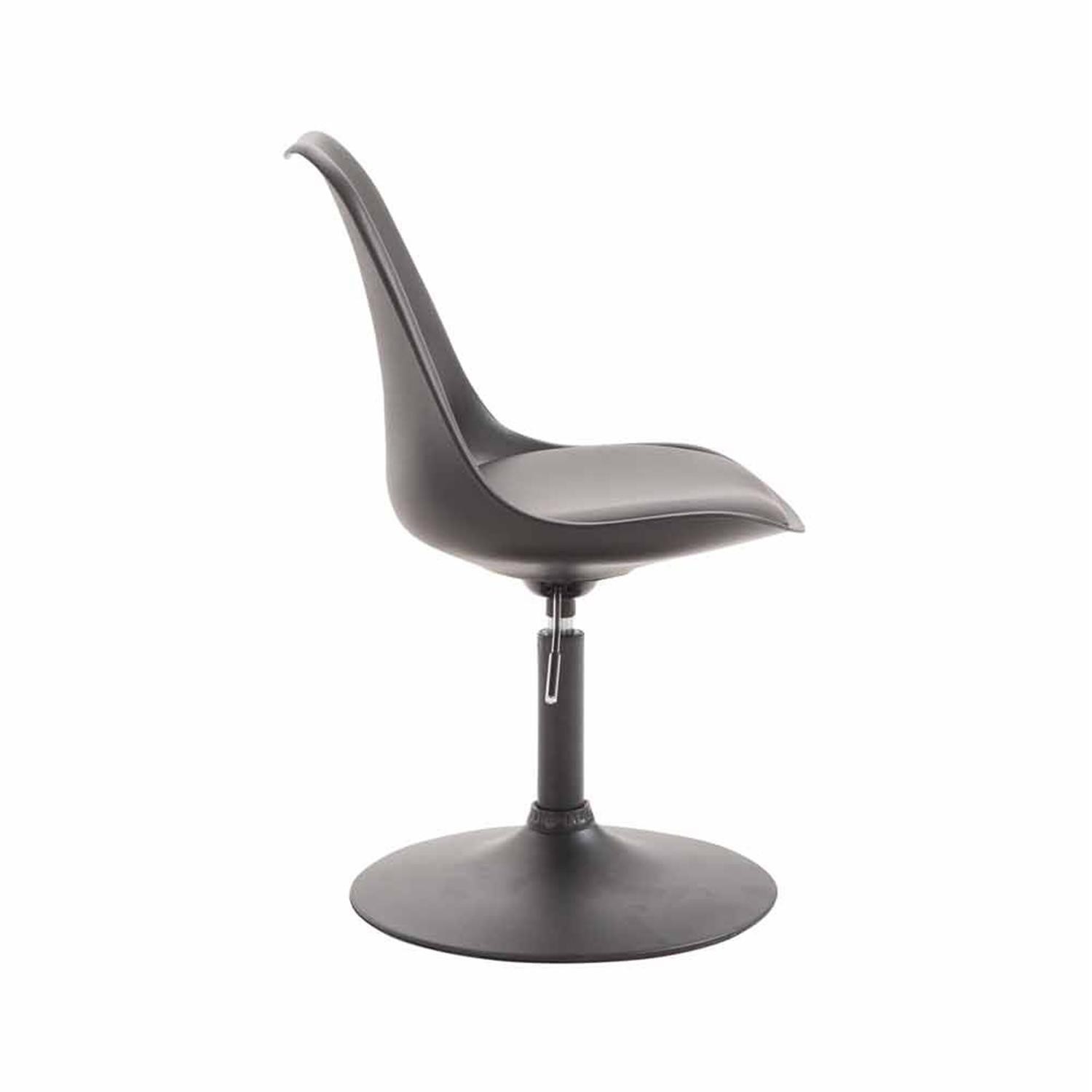 Silla de Confidente MOLLY, Base Negra, Estructura en Plástico y Piel Negra