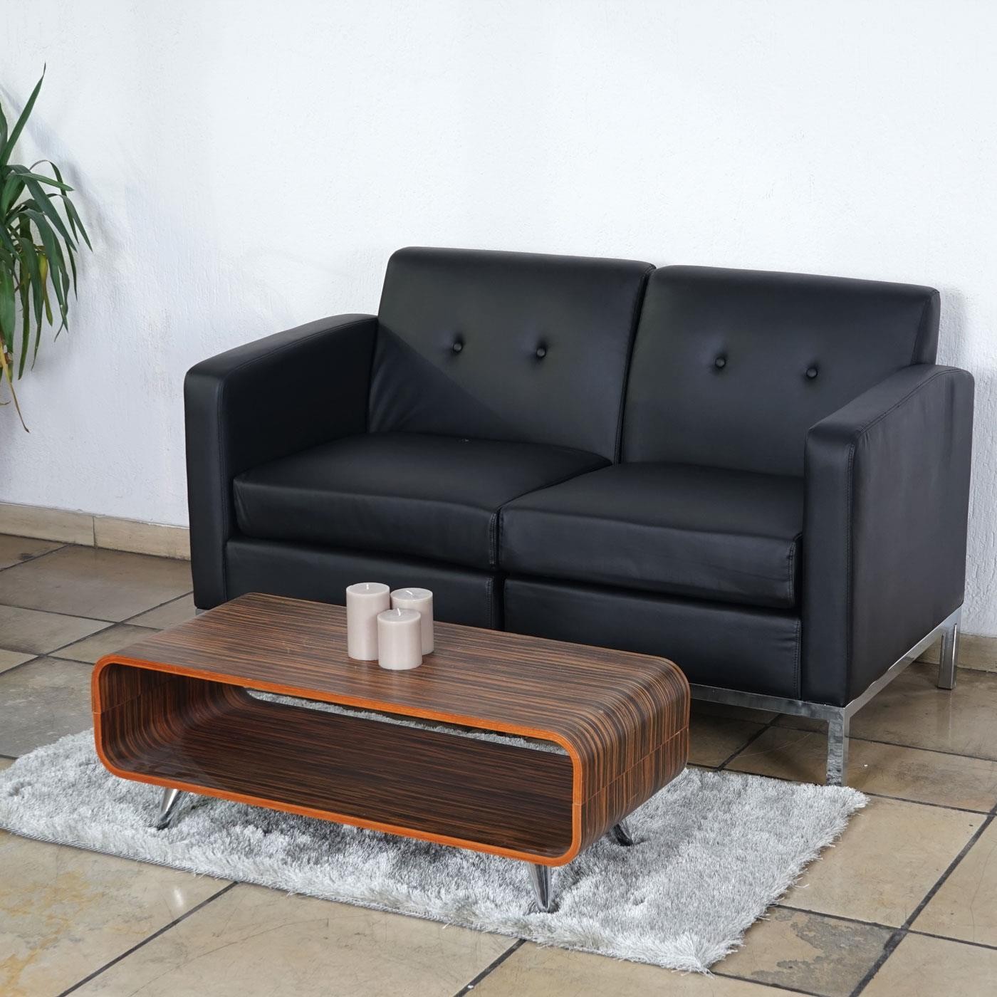 Sofá DEXTER 2 PLAZAS, Diseño Moderno, Gran Confort, en Piel Negra