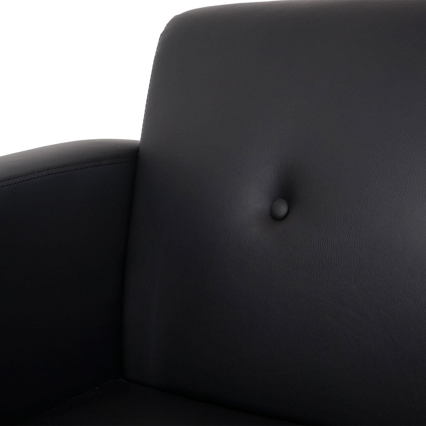Sofá DEXTER 2 PLAZAS, Diseño Moderno, Gran Confort, en Piel Negra