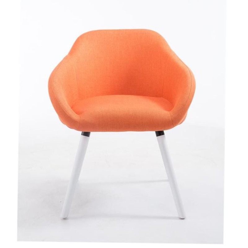 Silla de Confidente CINTIA, Patas Blancas, Tela Negra