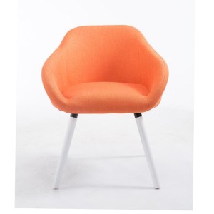 Silla de Confidente CINTIA, Patas Blancas, Tela Negra