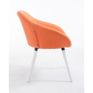 Silla de Confidente CINTIA, Patas Blancas, Tela Negra
