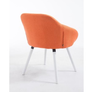 Silla de Confidente CINTIA, Patas Blancas, Tela Negra