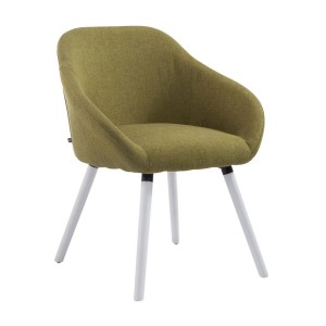Silla de Confidente CINTIA, Patas Blancas, Tela Negra