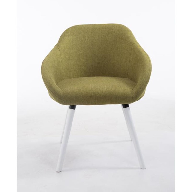 Silla de Confidente CINTIA, Patas Blancas, Tela Negra