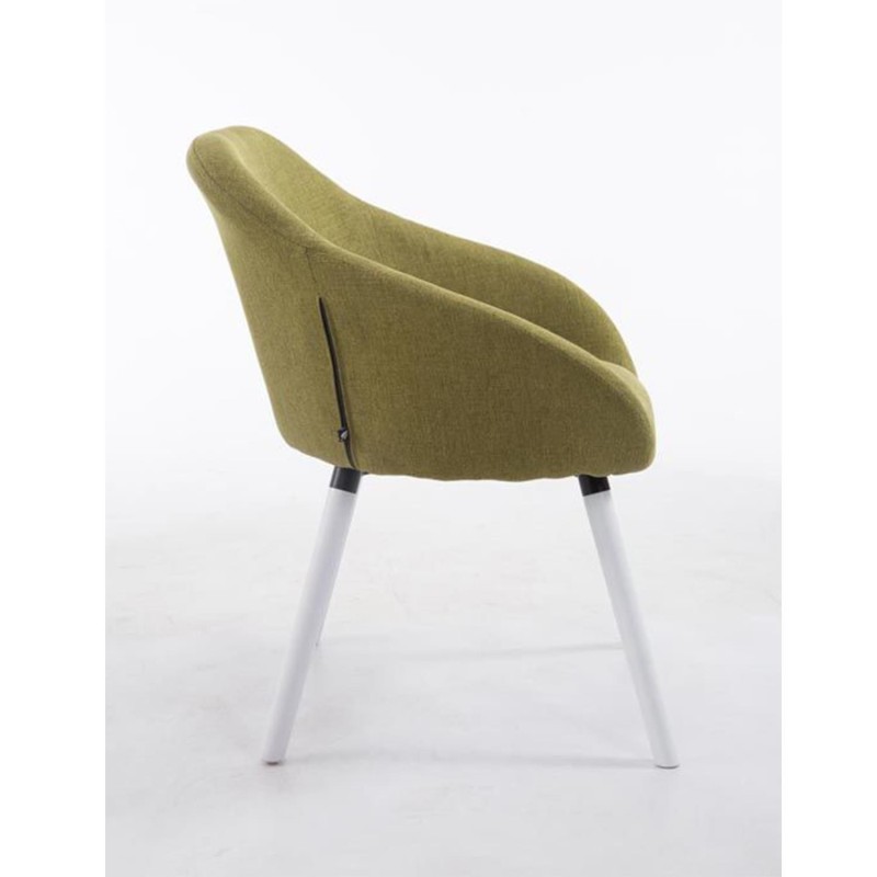 Silla de Confidente CINTIA, Patas Blancas, Tela Negra
