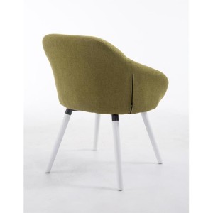 Silla de Confidente CINTIA, Patas Blancas, Tela Negra