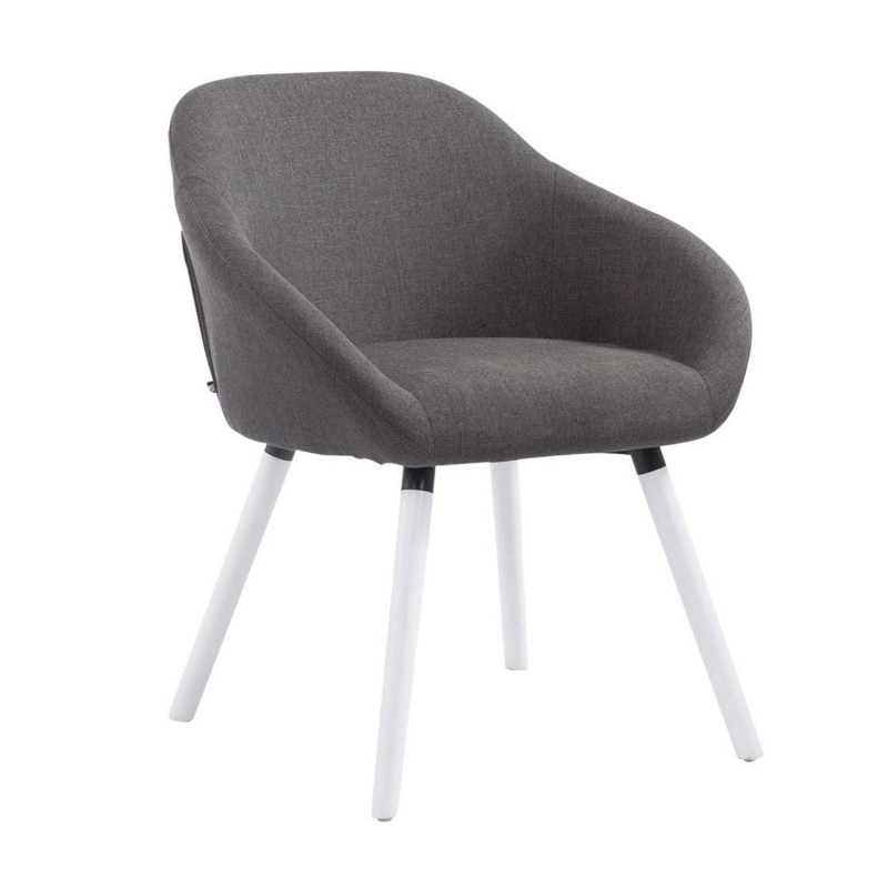 Silla de Confidente CINTIA, Patas Blancas, Tela Negra