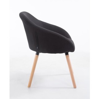 Silla de Confidente CINTIA, Patas Claras, Tela Negra 2