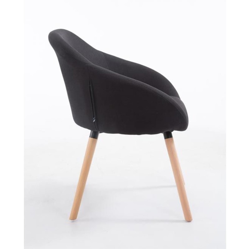 Silla de Confidente CINTIA, Patas Claras, Tela Negra