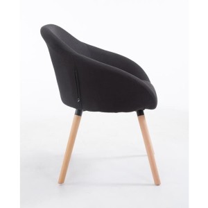 Silla de Confidente CINTIA, Patas Claras, Tela Negra