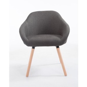 Silla de Confidente CINTIA, Patas Claras, Tela Negra