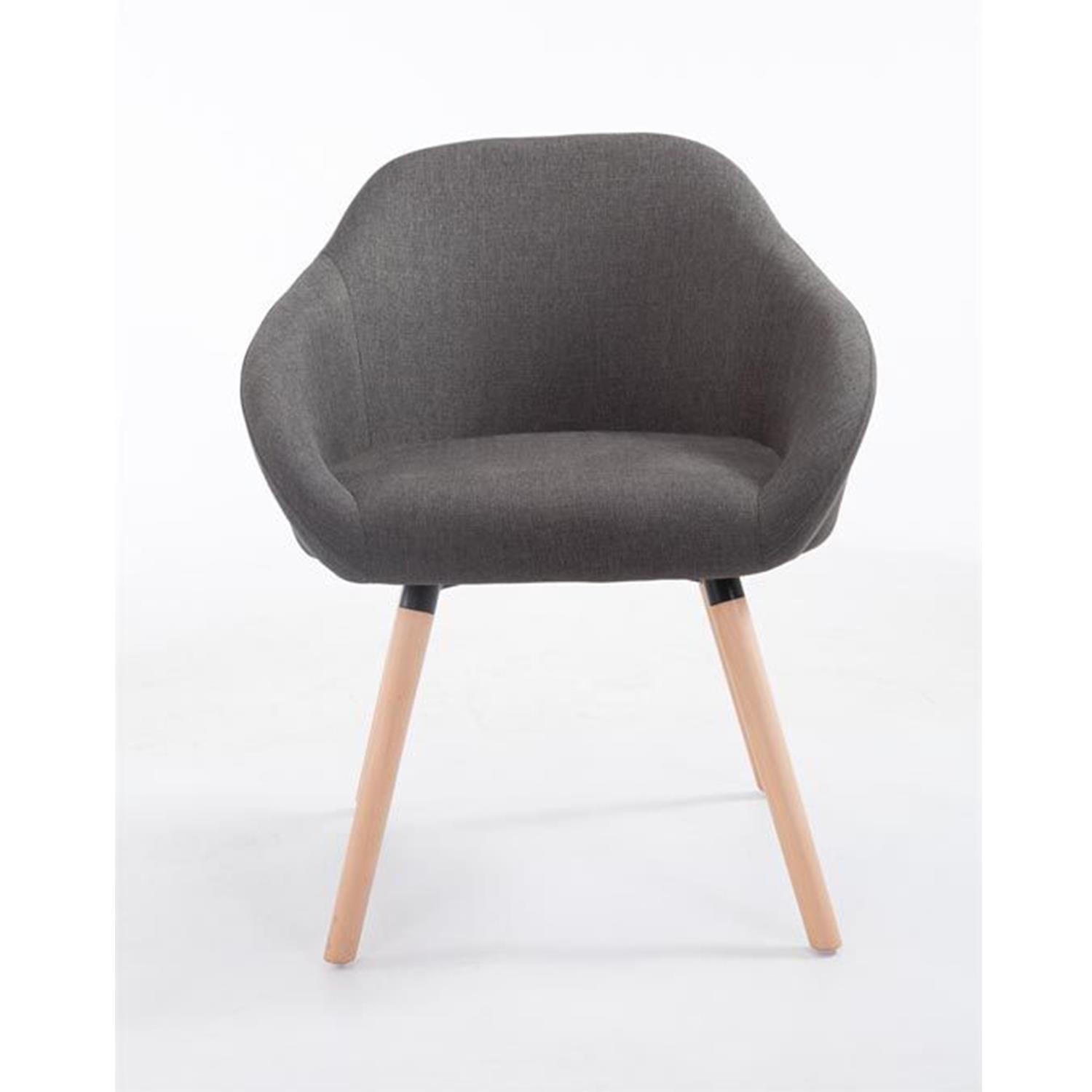 Silla de Confidente CINTIA, Grueso Acolchado, Patas Claras, en Tela Negra