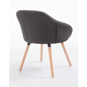 Silla de Confidente CINTIA, Patas Claras, Tela Negra
