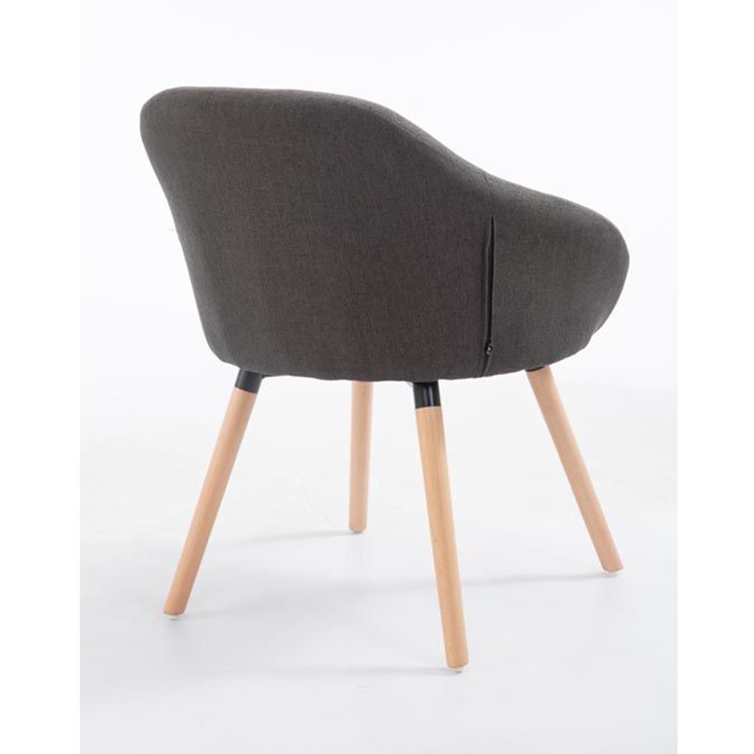 Silla de Confidente CINTIA, Grueso Acolchado, Patas Claras, en Tela Negra