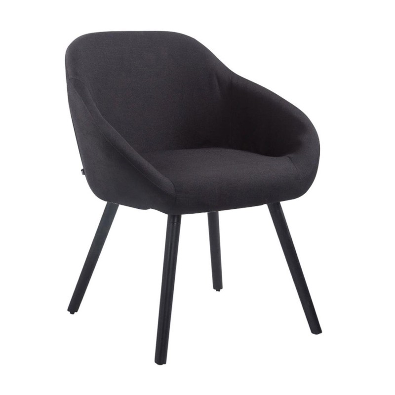 Silla de Confidente CINTIA, Patas Negras, Tela Negra