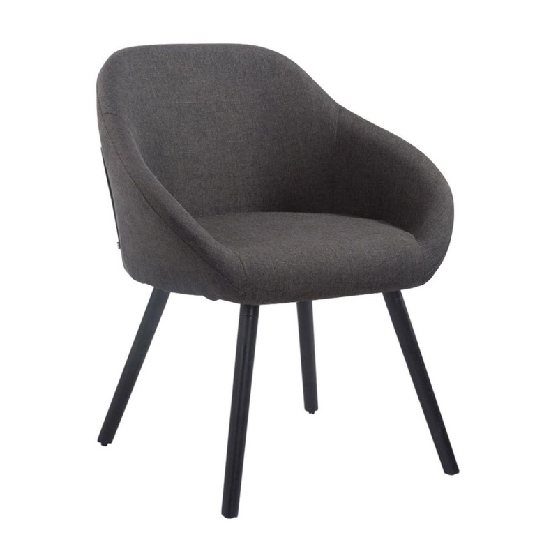 Silla de Confidente CINTIA, Patas Negras, Tela Negra