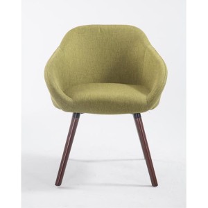 Silla de Confidente CINTIA, Patas Nogal, Tela Negra