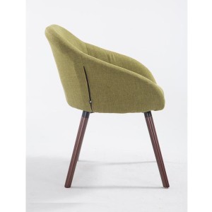 Silla de Confidente CINTIA, Patas Nogal, Tela Negra