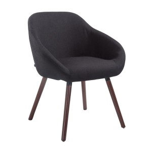 Silla de Confidente CINTIA, Patas Nogal, Tela Negra