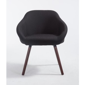 Silla de Confidente CINTIA, Patas Nogal, Tela Negra